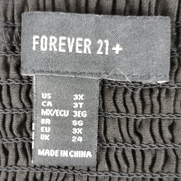 Forever 21+ Black Linen Blend Midi Dress Spaghetti Strap Tie Front Size 3X - Picture 11 of 12